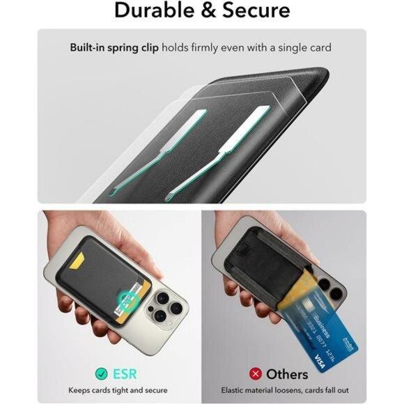 ESR MagSafe Wallet RFID Blocking Vegan Leather Magnetic Card Holder for iPhone - Picture 5 of 7